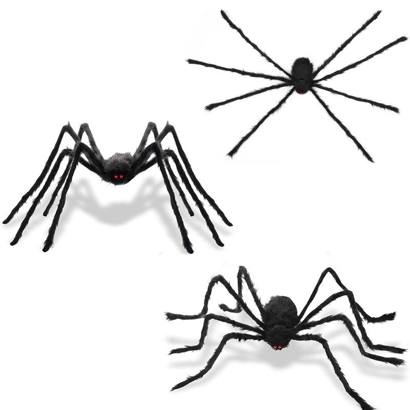 The Holiday Aisle® Halloween Spider Decorations, 3 Pcs Realistic Hairy